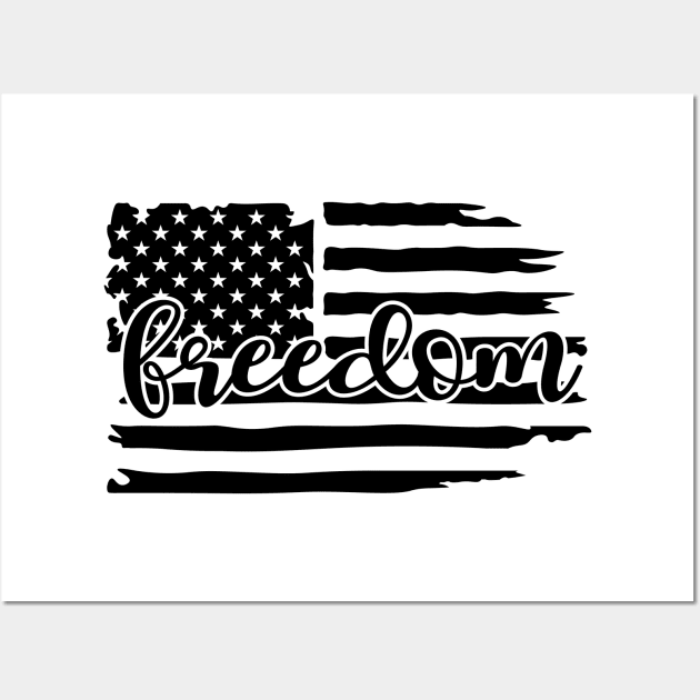 Freedom Flag Shirt Wall Art by SeleART